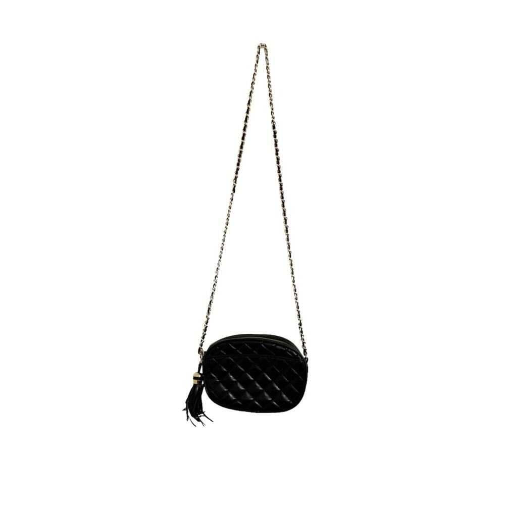 Quilted dressy black with gold accents purse